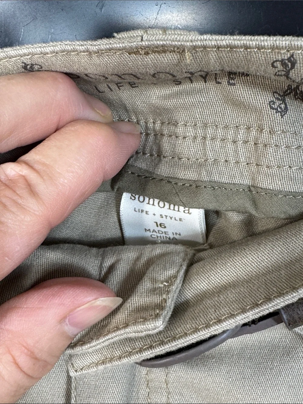 Sonoma Skirt Tan Mini Slim Brown Belt in Size 16  NWT